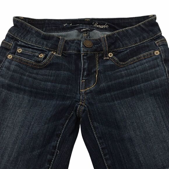 AMERICAN EAGLE Dark Wash Distress Bermuda Short 00 - Picture 2 of 8